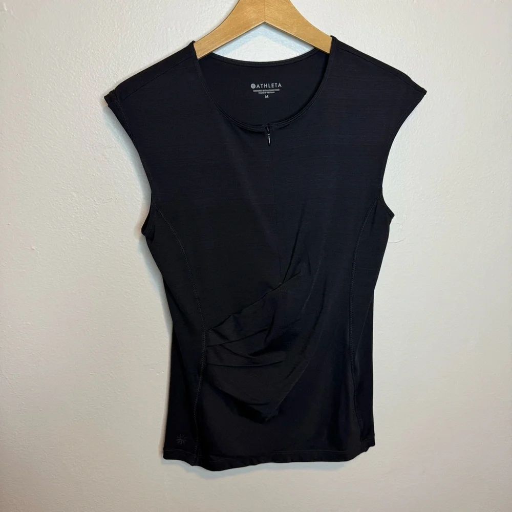 Athleta Pacifica Wrap Front Tank Black - Picture 3 of 11